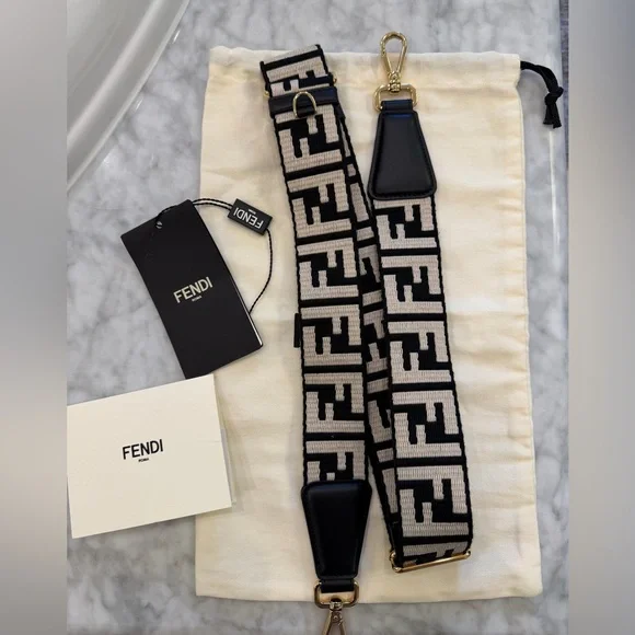 Fendi Strap You Black Ribbon Shoulder Strap - Picture 2 of 8